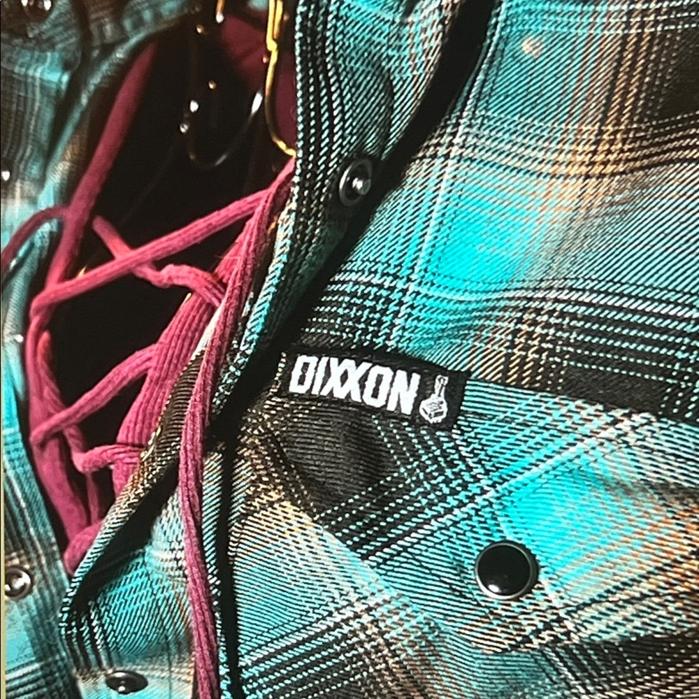 Dixxon “Switch Suspension” Button Down Blue/Brown… - image 7